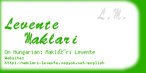 levente maklari business card